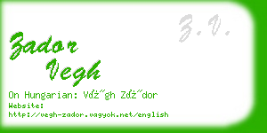 zador vegh business card